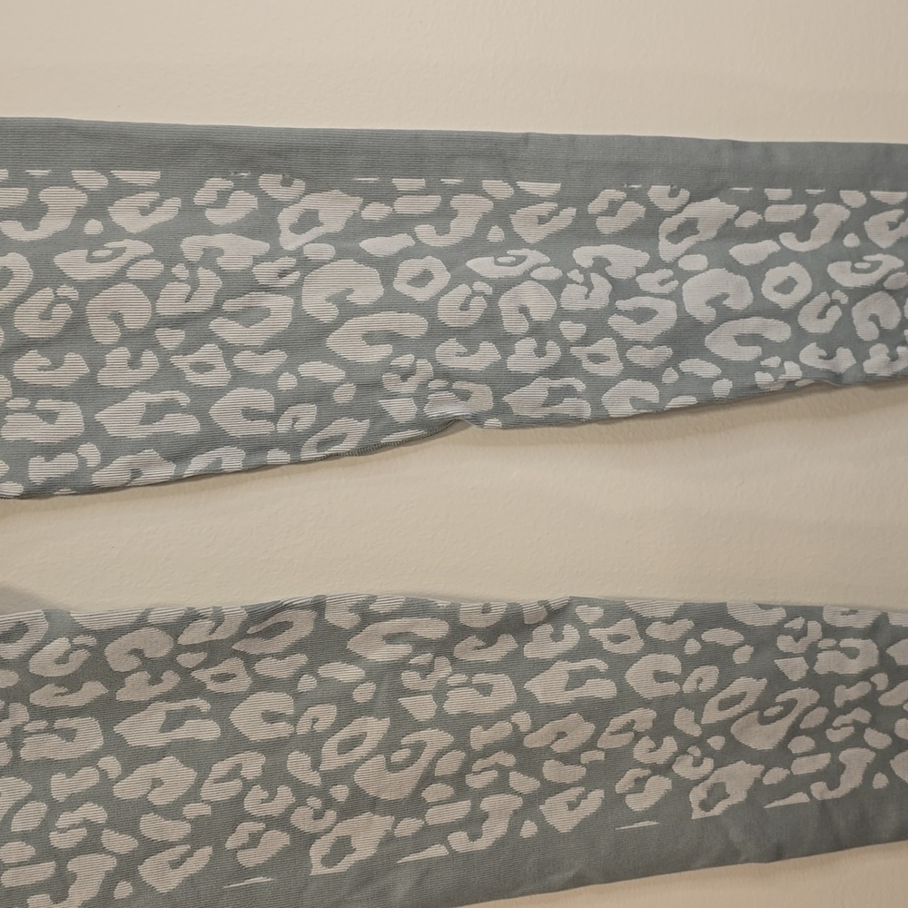 Sweaty Betty Blue Leopard Print Jacquard Base Layer Seamless Leggings Sz 10 NWOT - Picture 5 of 6